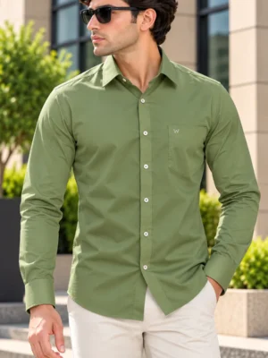 locust-olive-cotton-satin-shirt