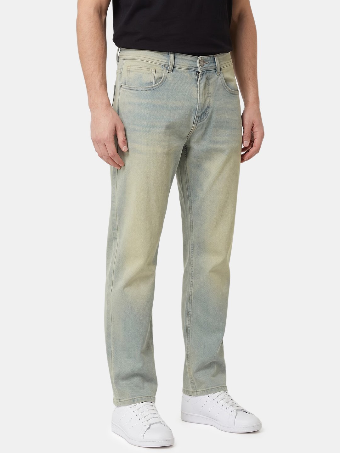 Men's Light Wash Straight Fit Jeans - Image 6