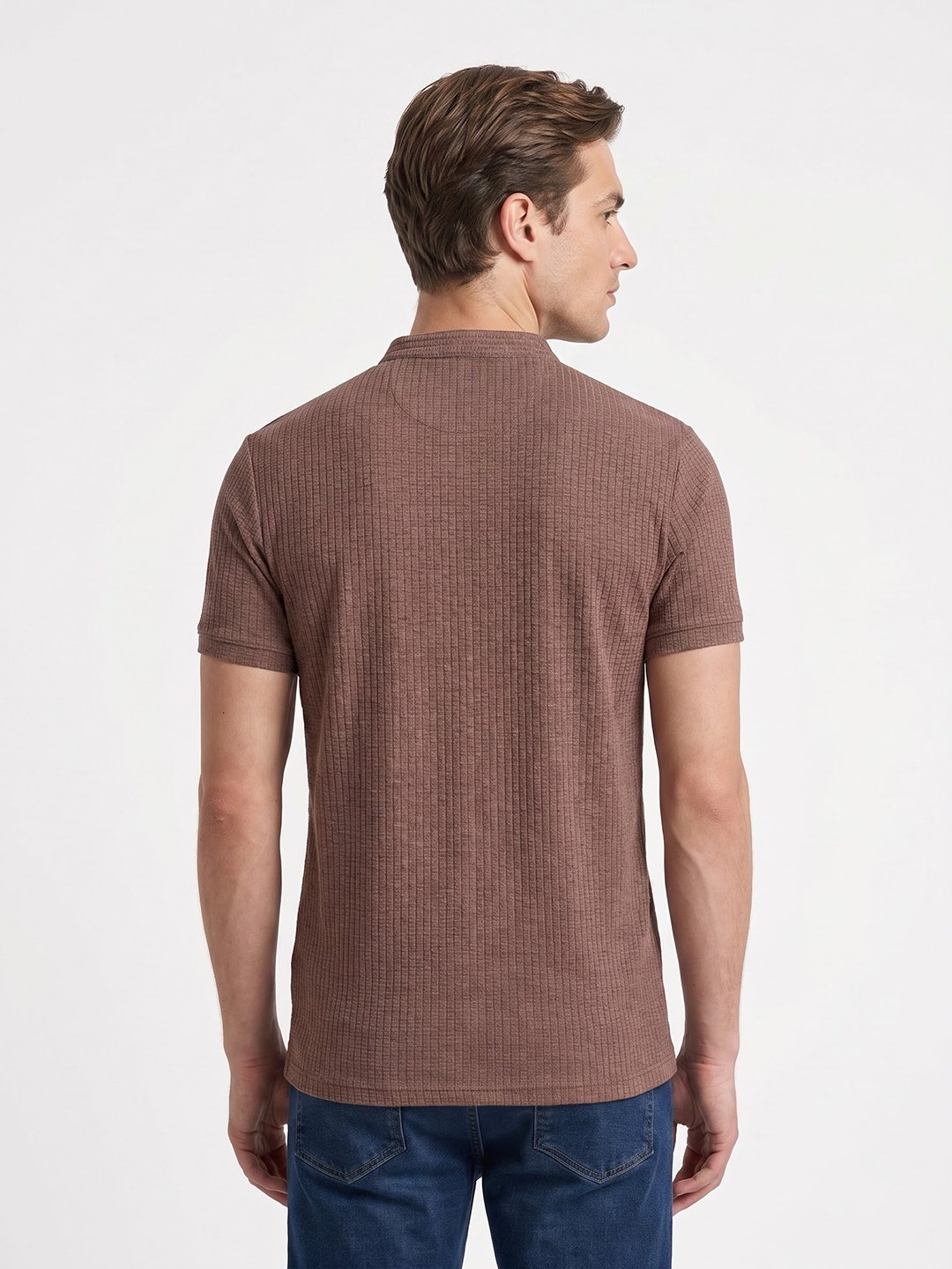 Brown Henley T-Shirt - Image 3